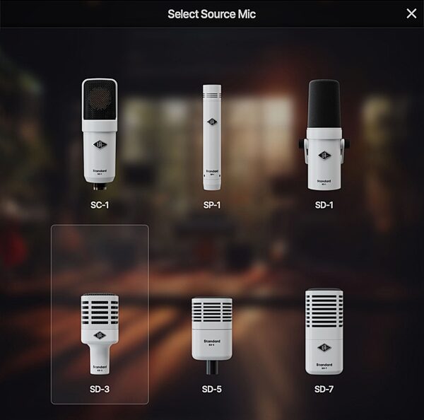 open zoom image for Universal Audio SD-3 Dynamic Modeling Microphone with Hemisphere Mic Modeling Plug-in, Single Microphone, Action Position Back
