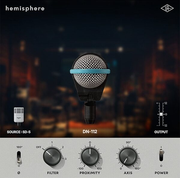 open zoom image for Universal Audio SD-5 Dynamic Microphone with Hemisphere Mic Modeling Plug-in, New, Action Position Back