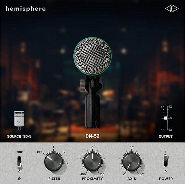 open zoom image for Universal Audio SD-5 Dynamic Microphone with Hemisphere Mic Modeling Plug-in, New, Action Position Back