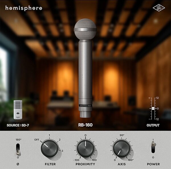 open zoom image for Universal Audio SD-7 Dynamic Microphone with Hemisphere Mic Modeling Plug-in, New, Action Position Back