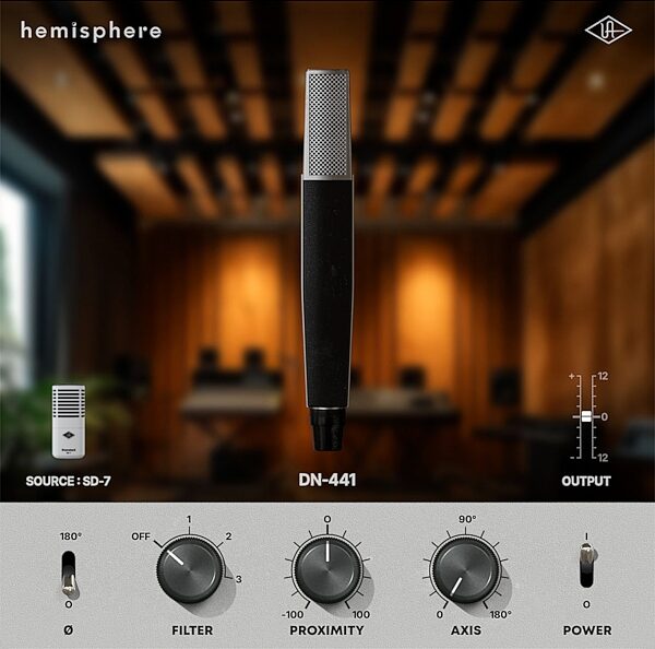 open zoom image for Universal Audio SD-7 Dynamic Microphone with Hemisphere Mic Modeling Plug-in, New, Action Position Back