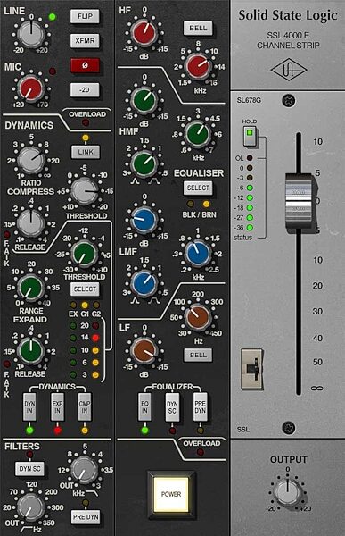 open zoom image for Universal Audio UAD SSL 4000 E Channel Strip Plug-in Software, Digital Download, Action Position Front