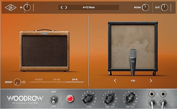 open zoom image for Universal Audio UAD Woodrow '55 Instrument Amplifier Plug-in, Digital Download, Action Position Back