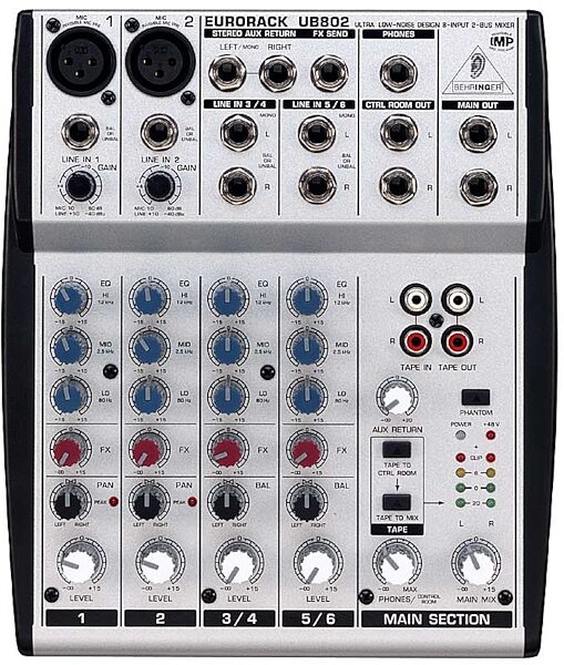 open zoom image for Behringer UB802 Eurorack 8 Input Mixer, Main