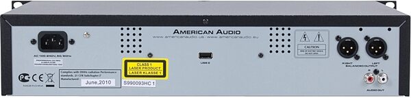 open zoom image for American Audio UCD100 Rackmount CD and MP3 Player, Rear