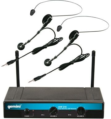 open zoom image for Gemini UHF216HL Dual Headset and Lavalier Wireless Microphone System, Main