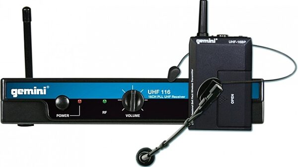 open zoom image for Gemini UHF116HL Headset and Lavalier Wireless Microphone System, Main