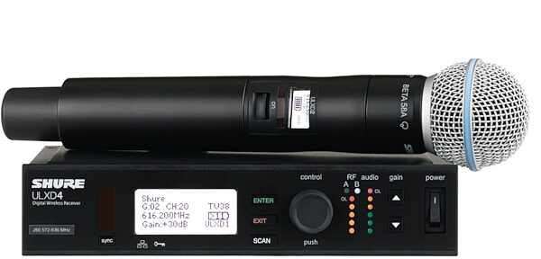 open zoom image for Shure ULXD24/B58 Digital Wireless Beta 58A Handheld Microphone System, Main