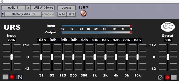 open zoom image for URS Classic Console Graphic EQ Software Bundle (Macintosh and Windows), URS A10 Screenshot