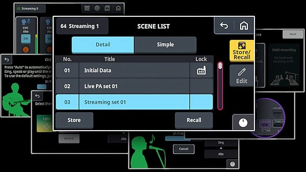 open zoom image for Yamaha URX22 USB Audio Interface with Touchscreen, Black, Action Position Back