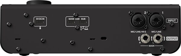 open zoom image for Yamaha URX22 USB Audio Interface with Touchscreen, Black, Action Position Back