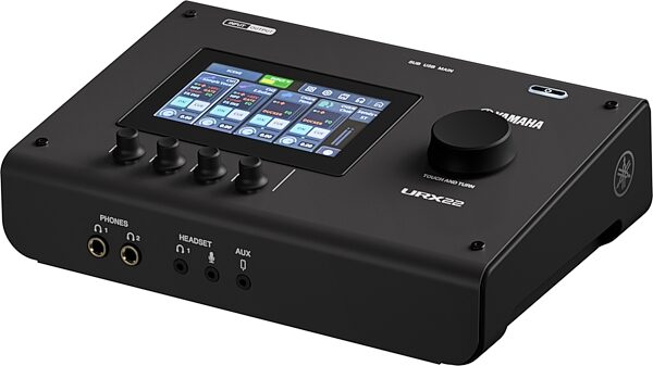 open zoom image for Yamaha URX22 USB Audio Interface with Touchscreen, Black, Action Position Back