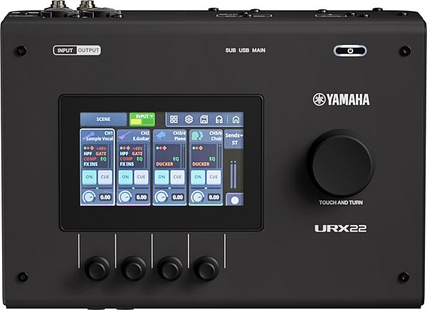 open zoom image for Yamaha URX22 USB Audio Interface with Touchscreen, Black, Main