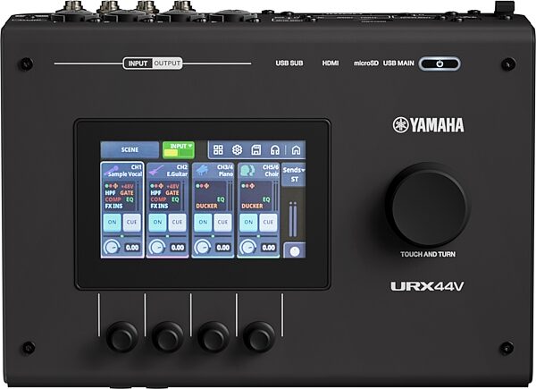 open zoom image for Yamaha URX44V USB Audio Interface with Touchscreen and USB-HDMI Video Interface, Black, Open Box (Very Good), Main
