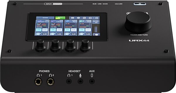 open zoom image for Yamaha URX44 USB Audio Interface with Touchscreen, Black, Action Position Back