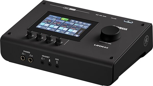 open zoom image for Yamaha URX44 USB Audio Interface with Touchscreen, Black, Action Position Back