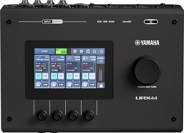 open zoom image for Yamaha URX44 USB Audio Interface with Touchscreen, Black, Main