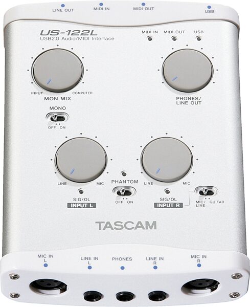 open zoom image for TASCAM US122L USB 2.0 Audio/MIDI Interface, Main