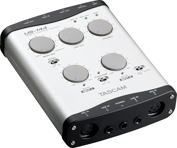 open zoom image for TASCAM US144 USB 2.0 Audio/MIDI Interface, Left Angle