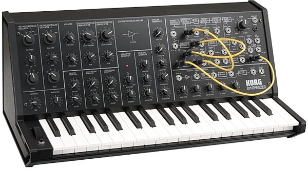 open zoom image for Korg MS-20 Mini Analog Monophonic Synthesizer Keyboard, 37-Key, Black, Angle