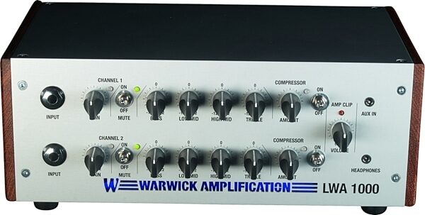 open zoom image for Warwick LWA1000 Bass Amplifier Head, Silver - Top