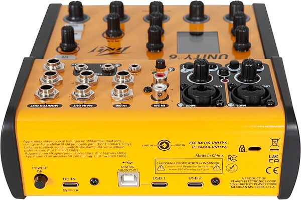 open zoom image for Peavey Unity 6 Compact USB Digital Mixer, New, Action Position Back