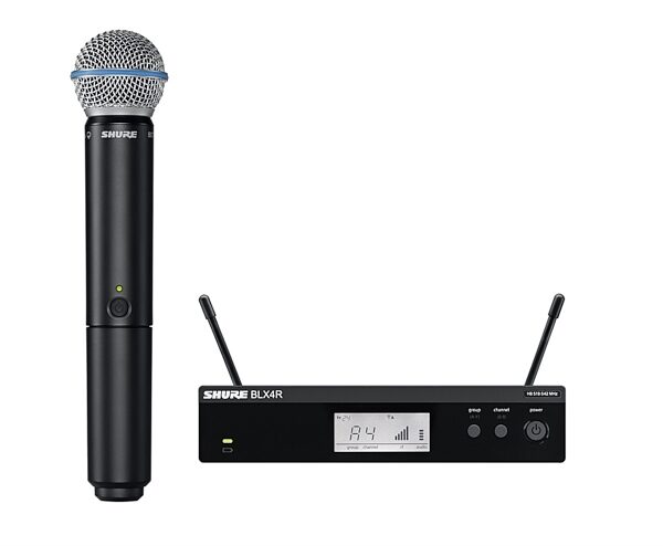 open zoom image for Shure BLX24R/B58 Handheld Wireless Beta 58A Microphone System, Band H9 (512 - 542 MHz), Open Box (Like New), Main