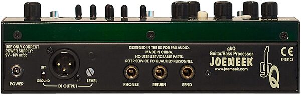 open zoom image for Joemeek gbQ Distortion and Meequalizer Pedal, Rear