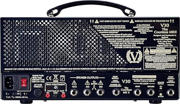 open zoom image for Victory V30 The Countess MKII Guitar Amplifier Head (40 Watts), Back