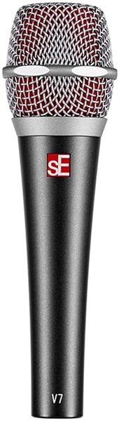 open zoom image for sE Electronics V7 Handheld Supercardioid Dynamic Vocal Microphone, Standard Charcoal/Silver, includes both Black and Red internal windscreens, Main