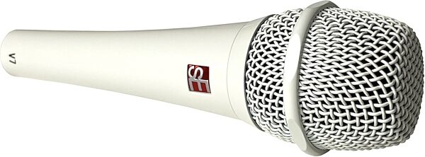 open zoom image for sE Electronics V7 Handheld Supercardioid Dynamic Vocal Microphone, White, includes both Black and White internal windscreens, Action Position Back