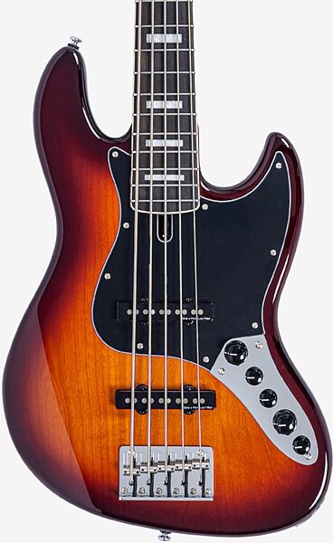 open zoom image for Sire Marcus Miller V7 New Gen Electric Bass, 5-String, Tobacco Sunburst, Ebony Fretboard, Action Position Back