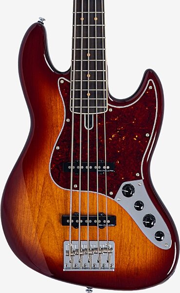 open zoom image for Sire Marcus Miller V7 Vintage New Gen Electric Bass, 5-String, Tobacco Sunburst, Ebony Fretboard, Action Position Back