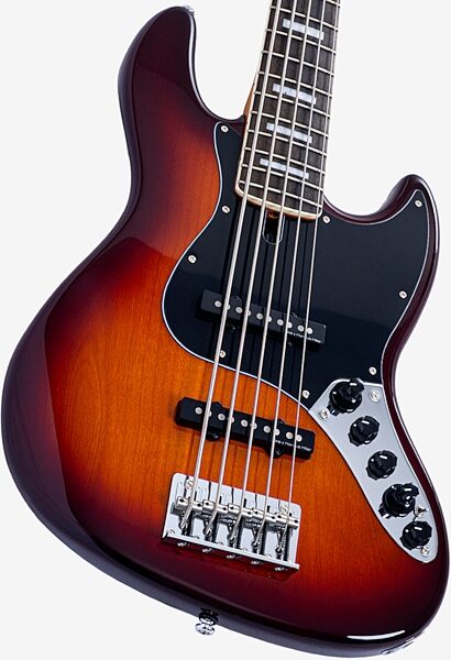 open zoom image for Sire Marcus Miller V7 New Gen Electric Bass, 5-String, Tobacco Sunburst, Ebony Fretboard, Action Position Back