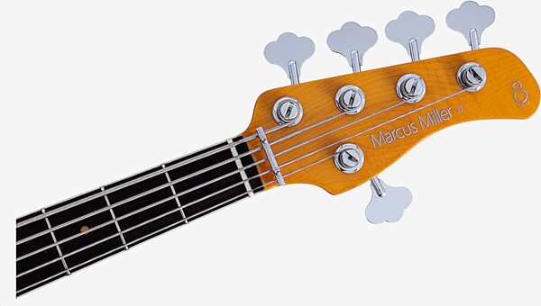 open zoom image for Sire Marcus Miller V7 Vintage New Gen Electric Bass, 5-String, Tobacco Sunburst, Ebony Fretboard, Action Position Back