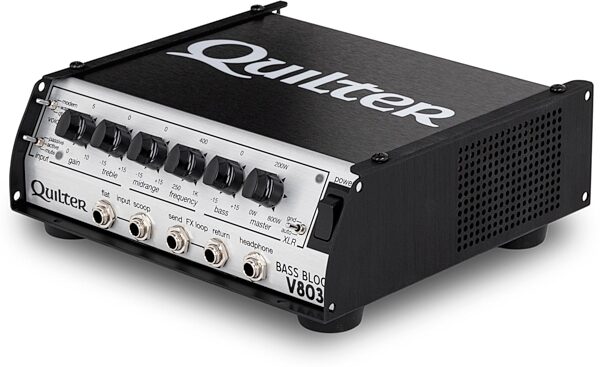 open zoom image for Quilter Bass Block V803 Bass Amplifier Head (800 Watts), Open Box (Like New), Angled Front