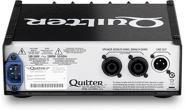 open zoom image for Quilter Bass Block V803 Bass Amplifier Head (800 Watts), Open Box (Like New), Rear detail Back