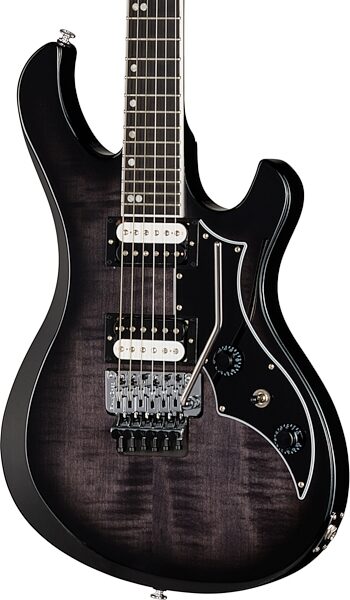 open zoom image for Gibson Victory Floyd Rose Electric Guitar (with Case), Transparent Ebony Burst, Action Position Back