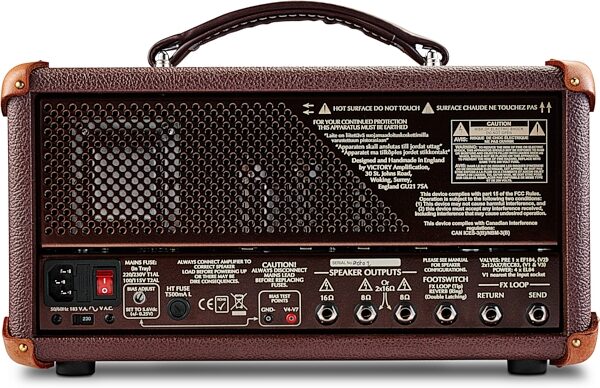 open zoom image for Victory VC35 The Copper Guitar Amplifier Head, Wooden Sleeve (35 Watts), New, Action Position Back