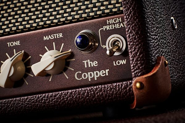 open zoom image for Victory VC35 The Copper Guitar Amplifier Head, Wooden Sleeve (35 Watts), New, Action Position Back