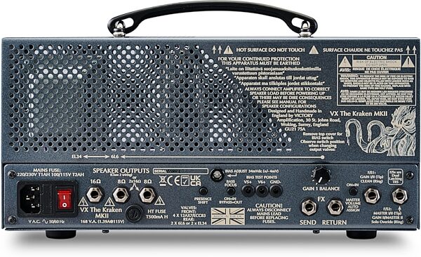 open zoom image for Victory VX The Kraken MKII Amplifier Head, Metal Chassis (50 Watts), New, Action Position Back
