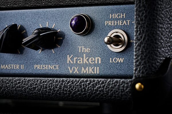 open zoom image for Victory VX The Kraken Compact Guitar Amp Head, Wooden Sleeve (50 Watts), New, Action Position Back