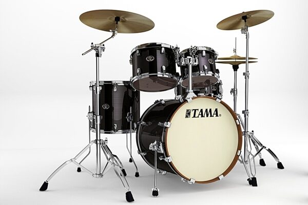 open zoom image for Tama VK50S Silverstar Drum Shell Kit, 5-Piece, Hairline Metallic Black