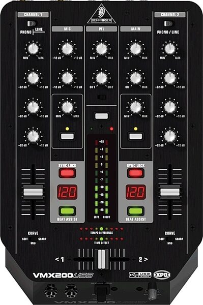 open zoom image for Behringer VMX200USB Pro 2-Channel DJ Mixer with USB, Main