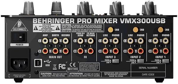open zoom image for Behringer VMX300USB Pro 3-Channel DJ Mixer with USB Audio Interface, Right