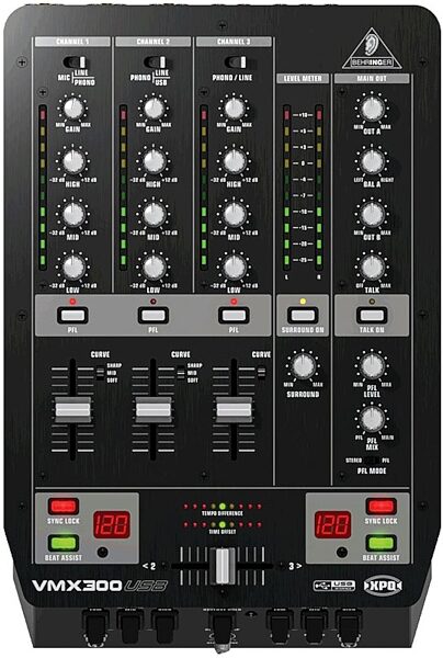 open zoom image for Behringer VMX300USB Pro 3-Channel DJ Mixer with USB Audio Interface, Main