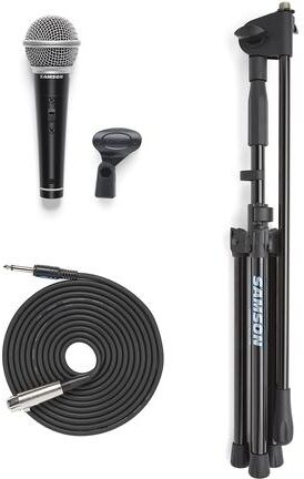 open zoom image for Samson VP10 Microphone Pack with Cable and Stand, New, Action Position Side