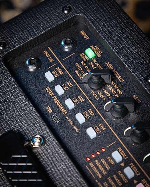 open zoom image for Vox VT20X Modeling Guitar Combo Amplifier (20 Watts, 1x8"), Classic Blue, Action Position Back