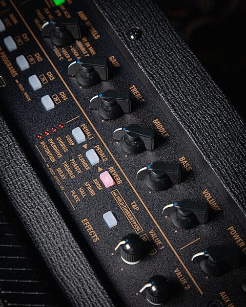 open zoom image for Vox VT40X Modeling Guitar Combo Amplifier (40 Watts), Classic Blue, Action Position Back