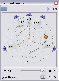 open zoom image for Sony Vegas Digital Video and Audio Software (Windows), Film-style 5.1 Panning